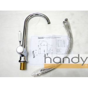 One Handle Chrome Plated Kitchen Sink Water Faucet , Deck Mounted Mixer Taps