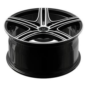 5 Spokes Custom 1-PC Forged Rims Gloss Black Machined Face For Benz E53