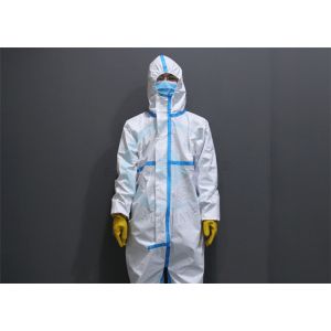 Buy cheap Covid 19 En14126 Breathable Disposable Coveralls Biosecurity Clothes M-4xl product