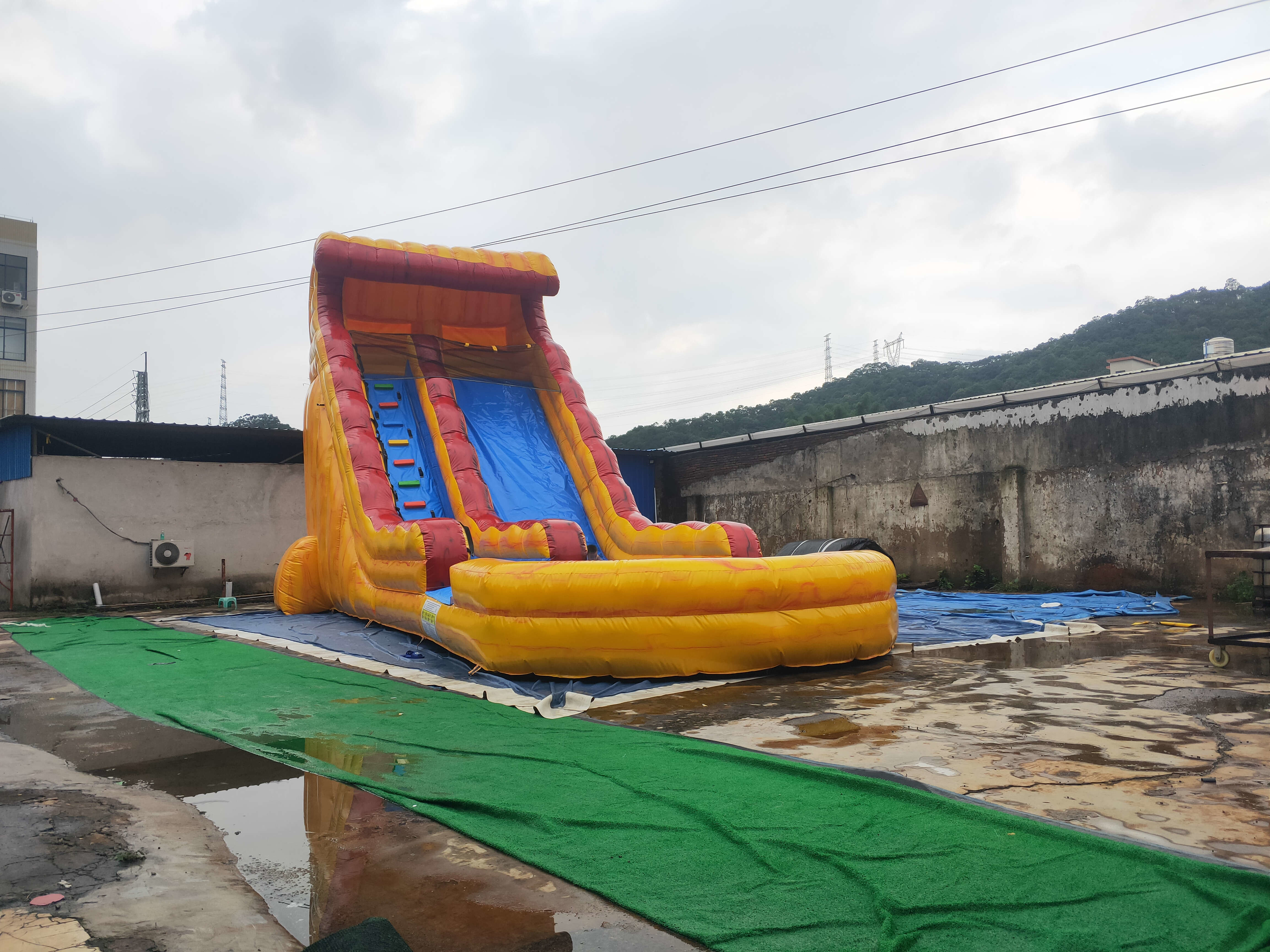 Buy cheap Double Tripple Stitch Commercial Inflatable Slide Bouncer Blow Up Water Slide With Pool EN71 from wholesalers