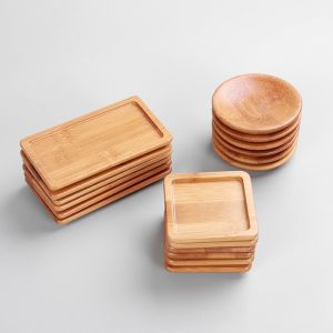 Customized Blank Bamboo Coasters Drinking Coasters Laser Pattern Cups Utensil