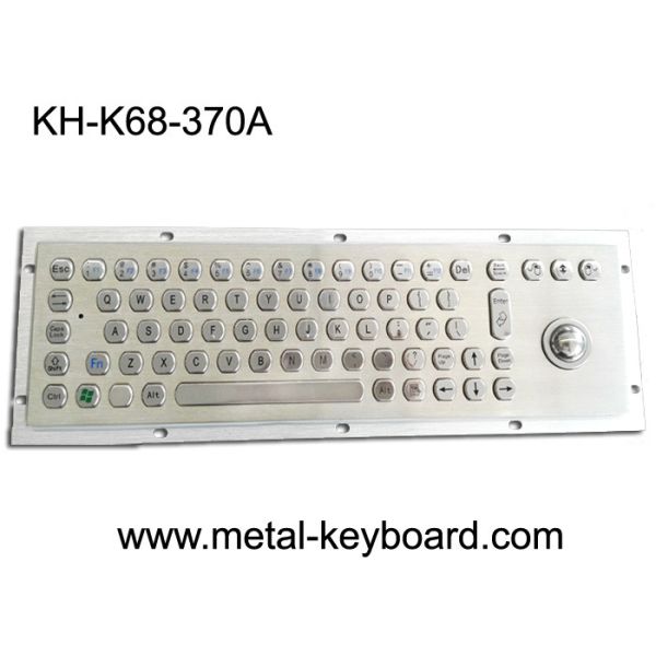 70 Keys Industrial Metal Computer Keyboard With Trackball / Stainless Steel