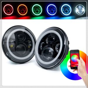 Buy cheap 7 inch wrangler accessories light for rgb Jeep wrangler LED headlight with DRL turning signal function from wholesalers