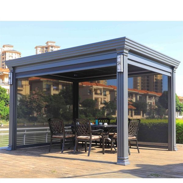Contemporary Aluminum Pergola Gazebo With Wind Resistance Up To 60 Mph And