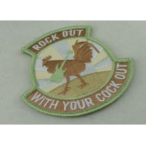 Buy cheap Binding Edge Woven Custom Embroidery Patches / Rock Out Patch Badges from wholesalers