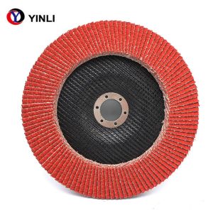 Buy cheap 100mm T27 Ceramic Flap Disc Polycotton Cloth Bright Red product