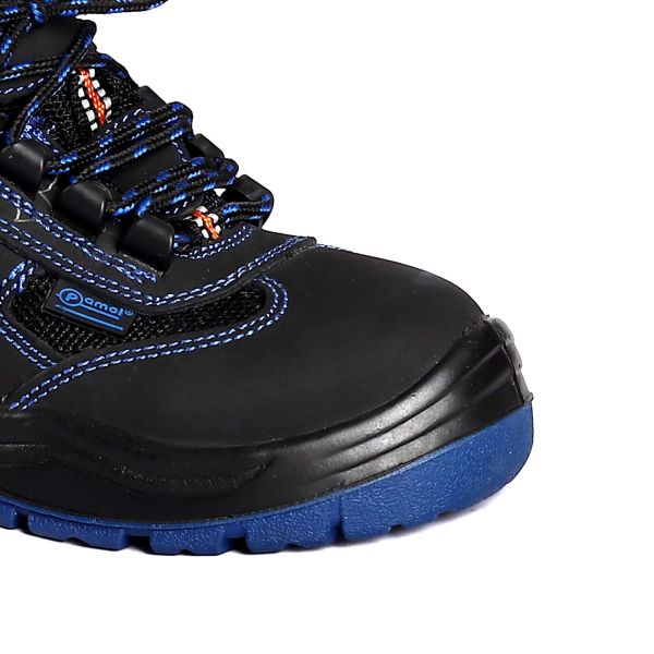 Shock Absorbing Steel Toe Lace up Low Cut Microfiber Safety Shoes with Anti Puncture Rubber Sole