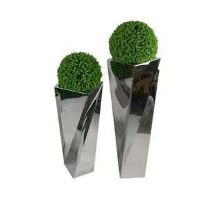 Buy cheap Customized special shaped stainless steel flower pots spiral planter from wholesalers