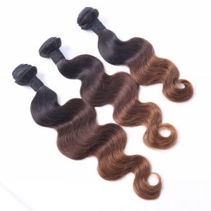 Buy cheap 8A Grade Ombre 3 Color No tangle no shedding Unproduced Virgin Brazilian Hair Weft from wholesalers