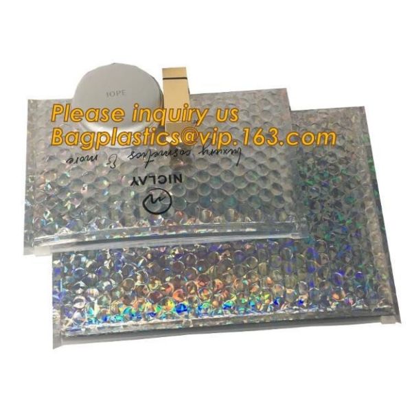 Buy cheap air mail metallic holographi rose gold bubble padded mailer / Zip lockkk bubble bag/ slider bubble bag,Holographic Factory from wholesalers