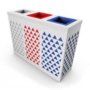 Multicolored 24L Galvanized Steel Garbage Can