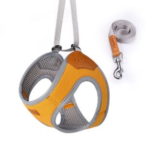 Buy cheap Amazon New Explosion-Proof Flush Teal Dog Harness Dog Pet Traction Rope Solid Color Reflective Vest Cat Chest Strap from wholesalers