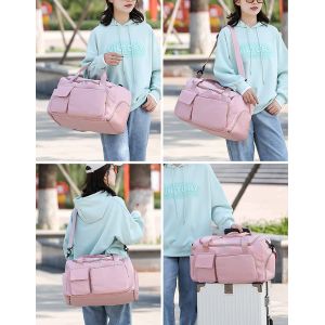 100l Carry On Waterproof Travel Duffel Bag With Shoe Compartment Backpack