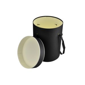 Buy cheap Cylindrical Black Hat Box Bouquet Customized With Lid And Handle from wholesalers
