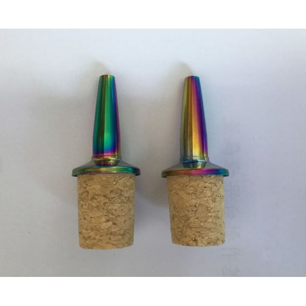 Rainbow Color Stainless Steel Dasher Cork Top for Wine Bottle Diameter 18mm