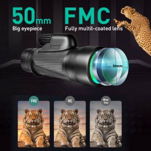 Magnesium Alloy Body 12x50 Night Vision Monocular High Powered For Bird Watching