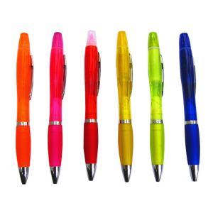 Buy cheap plastic pen with highlighter, two use pen, two function ball pen from wholesalers