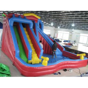 Double Lanes Accommodate Many People Small Or Big Full Size Jumbo Water Slide