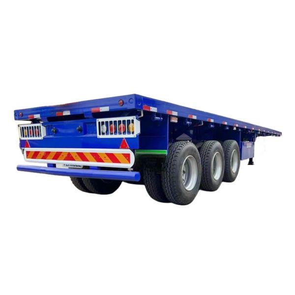 Quality Flatbed 40 Foot Tri Axle Flat Deck Trailer Trailer-Container for sale