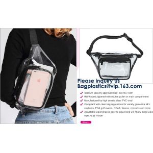 Buy cheap Bagease Clear PVC Fanny Pack With Double Zipper And Adjustable Strap,Clear PVC blacpack with top zipper opening from wholesalers