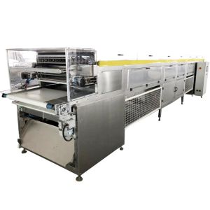 Buy cheap Pocky Biscuit Chocolate Coating Machine 1300kg/h With Nuts Decoration Air product
