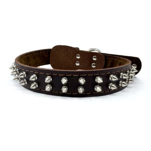 Genuine Leather Pet Collar with Studded Design Stylish Durable and Comfortable