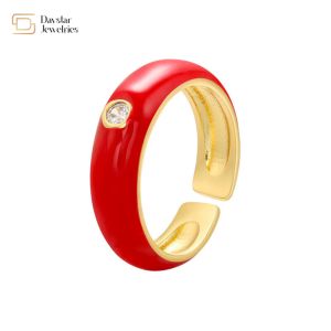 Buy cheap Simple Zircon Chunky Dripping Oil Rings Adjustable Summer Jewelry from wholesalers