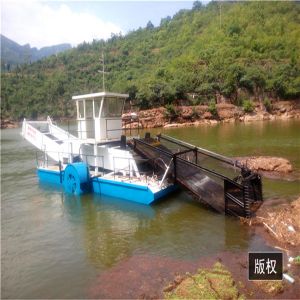 Aquatic reed harvester New Design machine testing of equipment for rives and