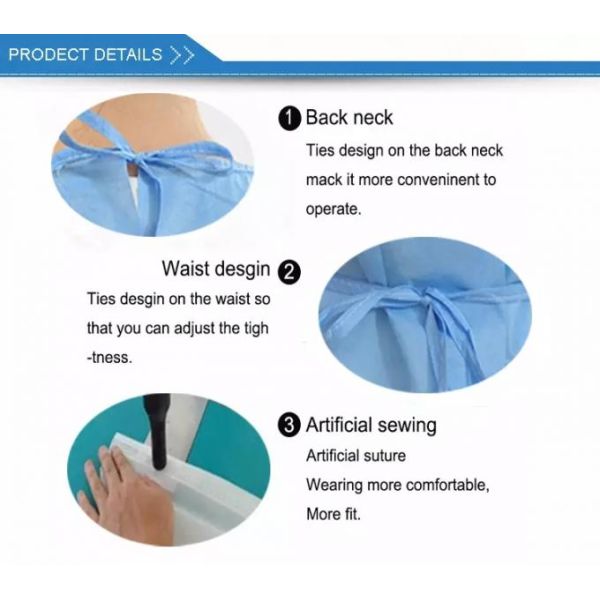 Urology Surgery Green Surgical Gown Non Woven Fabric Material Anti - Pull