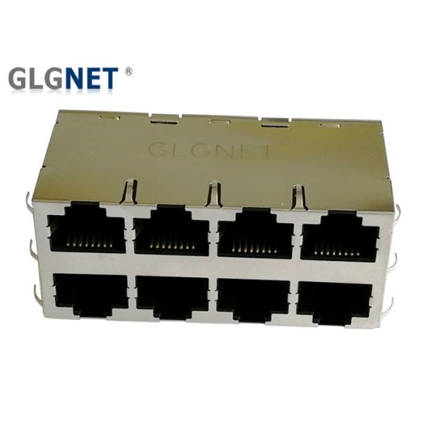 Buy cheap Magnetic PCB RJ45 Metal Connector 1G LAN 2x4 Stacked Stainless Steel Shield from wholesalers