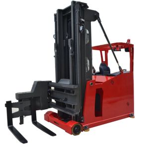 Buy cheap Seated type 1.5t electric 3-way pallet stacker with lithium battery optional for Narrow Aisle and Cold Storage Use from wholesalers