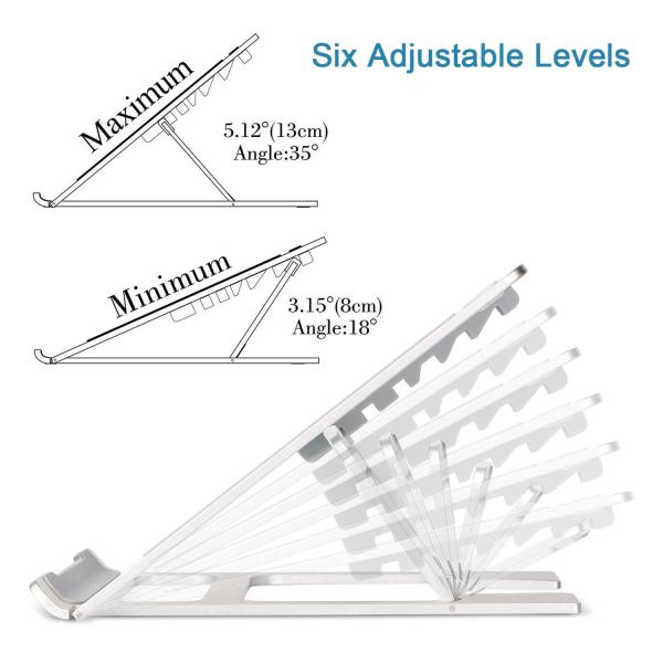 Quality Grey Anodizing Angle Adjustable Notebook Folding Stand For Improved PC Performance for sale