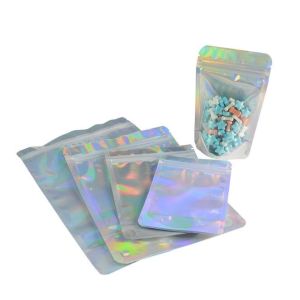 Buy cheap Holographic Film Zipper Packaging Bag Aluminum Foil Lining Inside from wholesalers