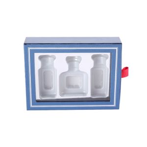 Buy cheap Bule Empty Small Cardboard Gift Boxes , Pull Out Drawer Box With 3 Cavities from wholesalers