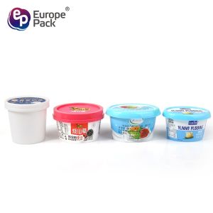 Buy cheap Disposable Plastic Ice Cream Frozen Yogurt Cup with Spoon Custom LOGO Printing Food Custom Size Accepted Customized Acce from wholesalers