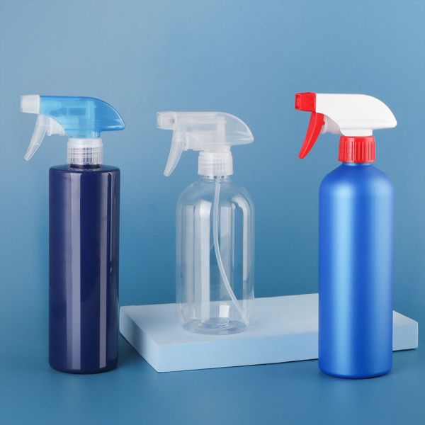 Water Liquid Sanitizer Spray Bottle PET Trigger Round Transparent Bottle Room Cleaning 300ml