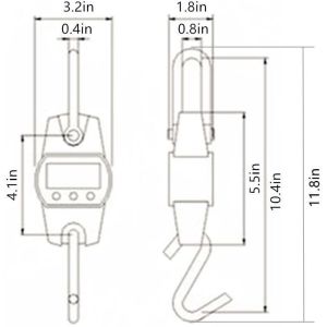 300kg Hanging Crane Scale with Bluetooth Function and LED/LCD Display ABS