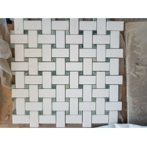 Buy cheap Carrara White Bathroom Marble Mosaic Tile Chevron Pattern SGS Standard from wholesalers