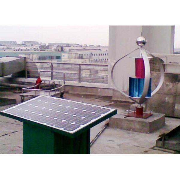 Factory Building Rooftop Wind Turbine And Solar Panel Hybrid System Continuous