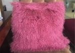 Mongolian fur pillow Lavender Real Luxury Tibetan Sheep Fur Throw 16 inch