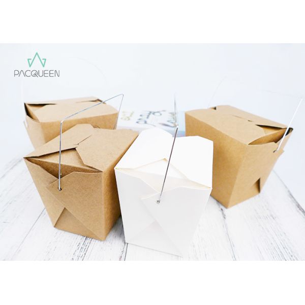 Buy cheap Restaurant Paper Takeaway Boxes Recyclable Takeaway Containers With Handle from wholesalers