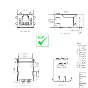 Buy cheap Gigabit Magnetics ARJ-102S SMT 1x1 Port RJ45 Magjack Connector from wholesalers