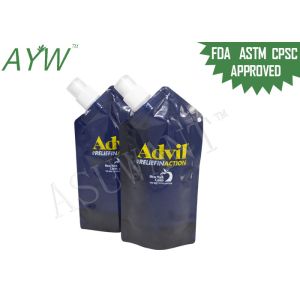 Buy cheap Safe Non - Toxic Cool Liquid Spout Bags FDA Navy Blue With Side Hanging Hook from wholesalers