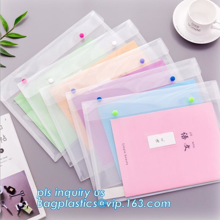 Buy cheap A4 custom PP plastic file folder, document wallet with button, pp a4 decorative expanding file folders from wholesalers