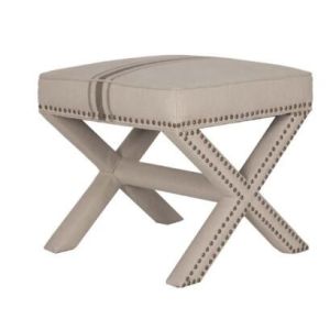 Buy cheap European style Square Bedroom llinen fabric upholstery cross leg ottoman from wholesalers