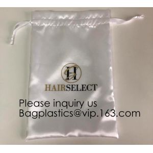 Buy cheap Customized Drawstring Cup Holder Bag,White Satin Bag With Rose Gold Printing And Ribbon, swimwear, underwear package pac from wholesalers