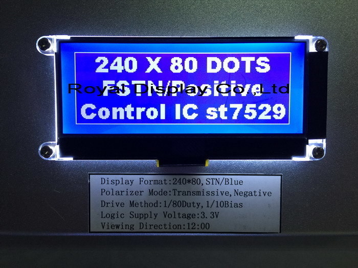 Buy cheap 240X80 Cog IC St7529 Transflective LCD Display FStn FPC Parallel from wholesalers