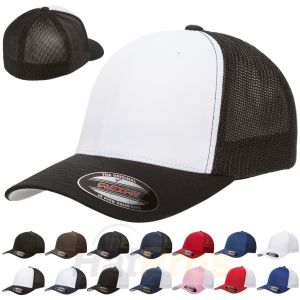 Buy cheap Structure Soft Mesh Polyester Trucker Mesh Plain Cotton Baseball Caps Curved Visor Flex Fit from wholesalers