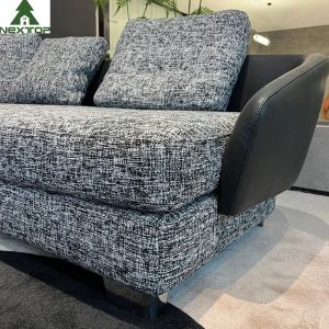 Luxury Hotel Lobby Reception Modular Sofa Set High End Villa Fabric Grey Linen