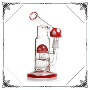 Buy cheap America Red Glass Oil Rig Bong With Mushroom Percolator Hookah Rock Water Bubbler from wholesalers